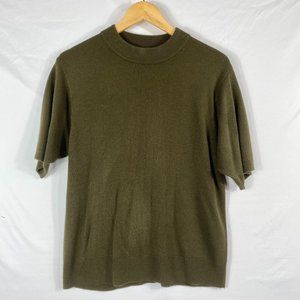 Sag Harbor Petite Knit Crew Neck Size Large Green
